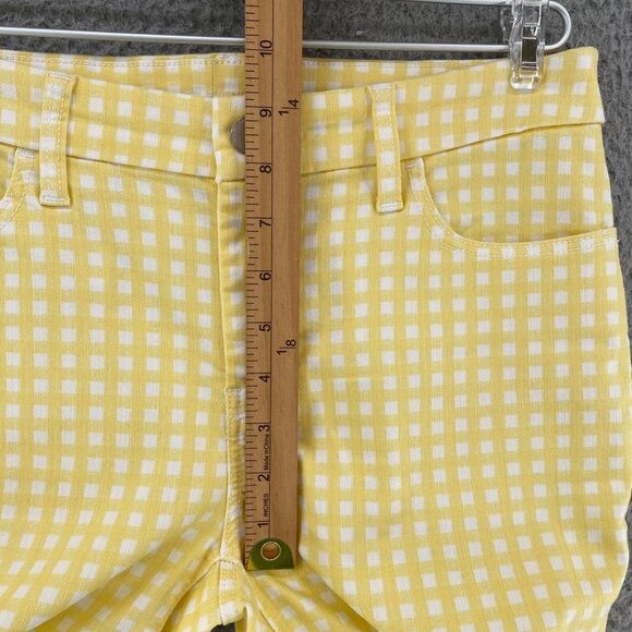 Chicos Jeans Womens 00 US 2 Yellow Check Perfect Stretch Girlfriend Slim Ankle - Picture 9 of 12